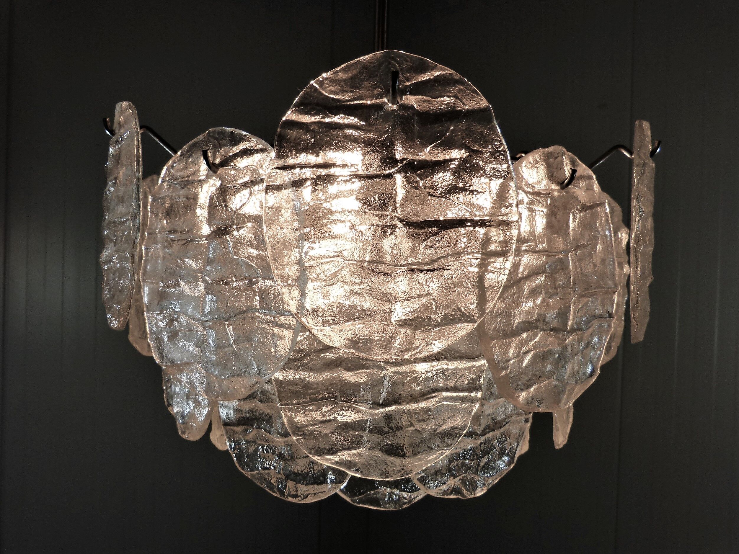 Kalmar candlestick with ice glass discs 1960's