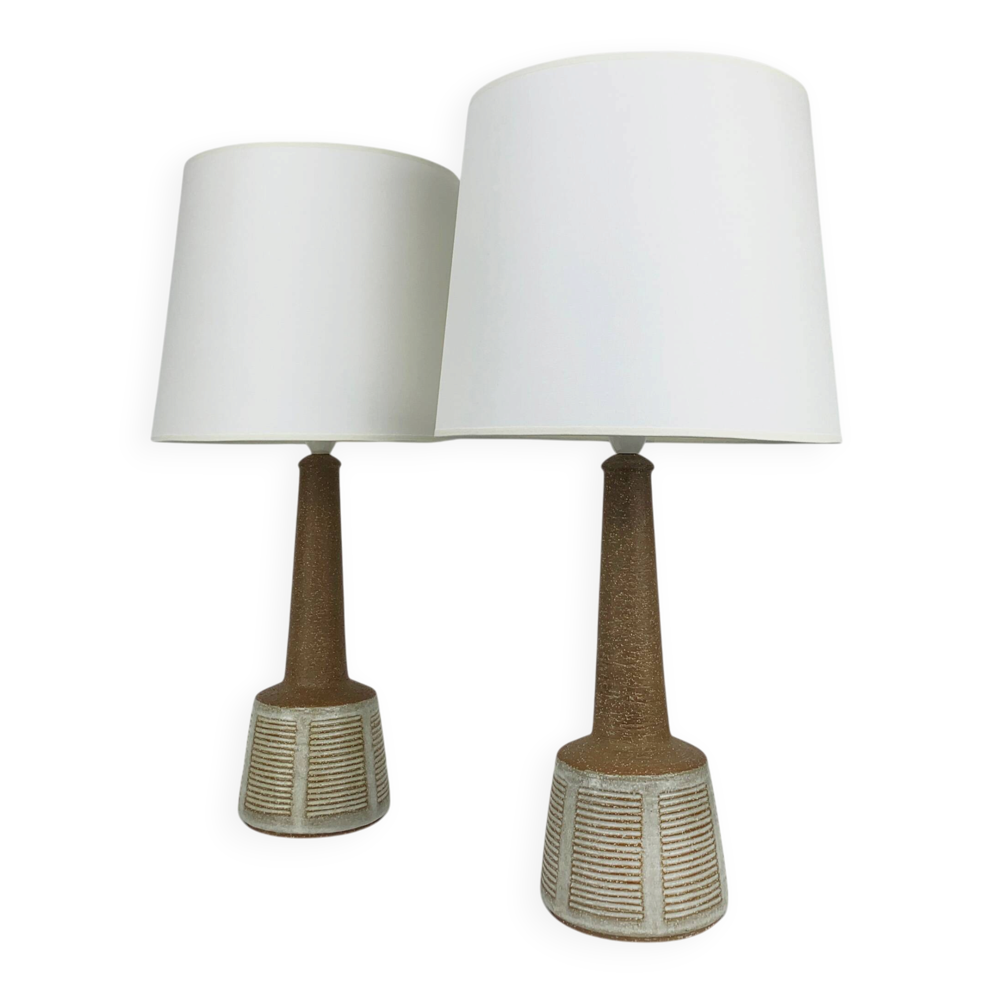 Pair of ceramic table lamps by Esben Klint, Palshus, Denmark, 1960.