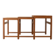 Elegant set of three nesting tables made of teak