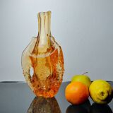 Orange Seguso vase, frosted Murano glass, Italy, 1970