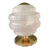 Vintage table lamp from Verrerie de Clichy, speckled glass and brass, years.