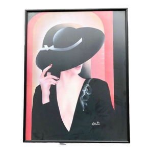 Tableau Carlos Rios Chapeau Noir