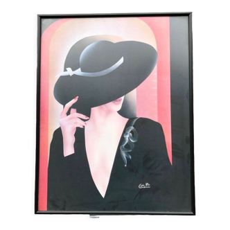 Tableau carlos rios chapeau noir framed wall art print