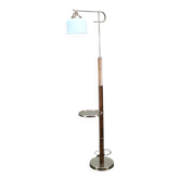 Lampe de sol Art Déco réglable tchèque avec table, années 1930