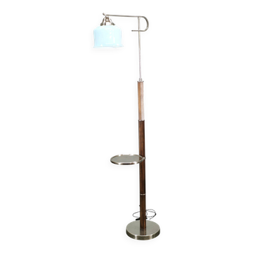 Lampe de sol Art Déco réglable tchèque avec table, années 1930