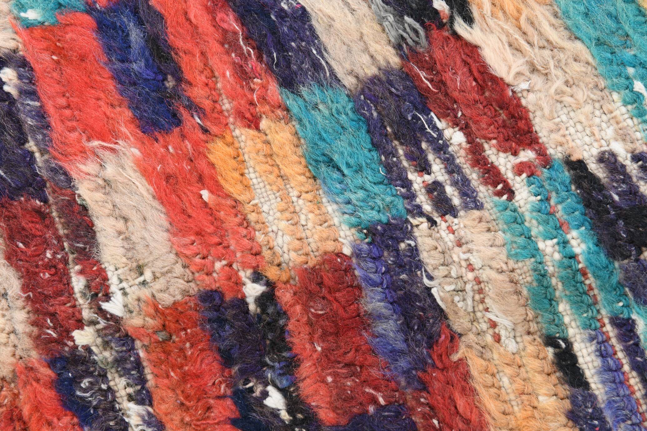 5x6 Multicolor Checkered Pattern Turkish Vintage Rug, 151x172Cm