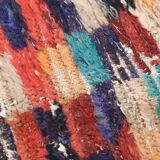 5x6 Multicolor Checkered Pattern Turkish Vintage Rug, 151x172Cm