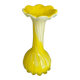 Yellow flower-shaped vase, vintage opaline glass, home decor, spring.