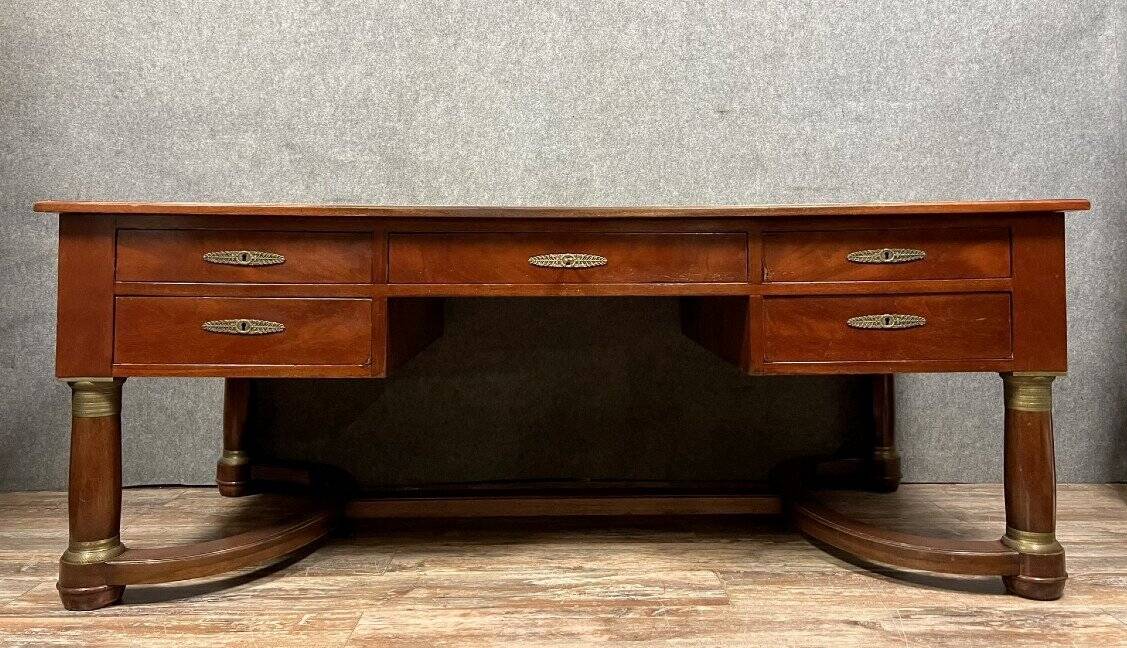 Empire style double-sided mahogany minister's desk circa 1900