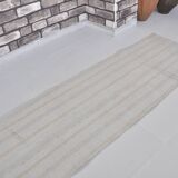 White Neutral Vintage Hemp Kilim Rug sku3799