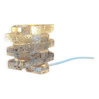Glass table lamp by Peill & Putzler 1960s Ice cube series