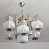 Lustre vintage à 9 feux Scoliari pour Mazzega années 60-70