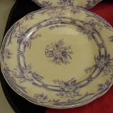 Service de 6 assiettes plates faience Sarreguemines Cérès Mauve Lavande