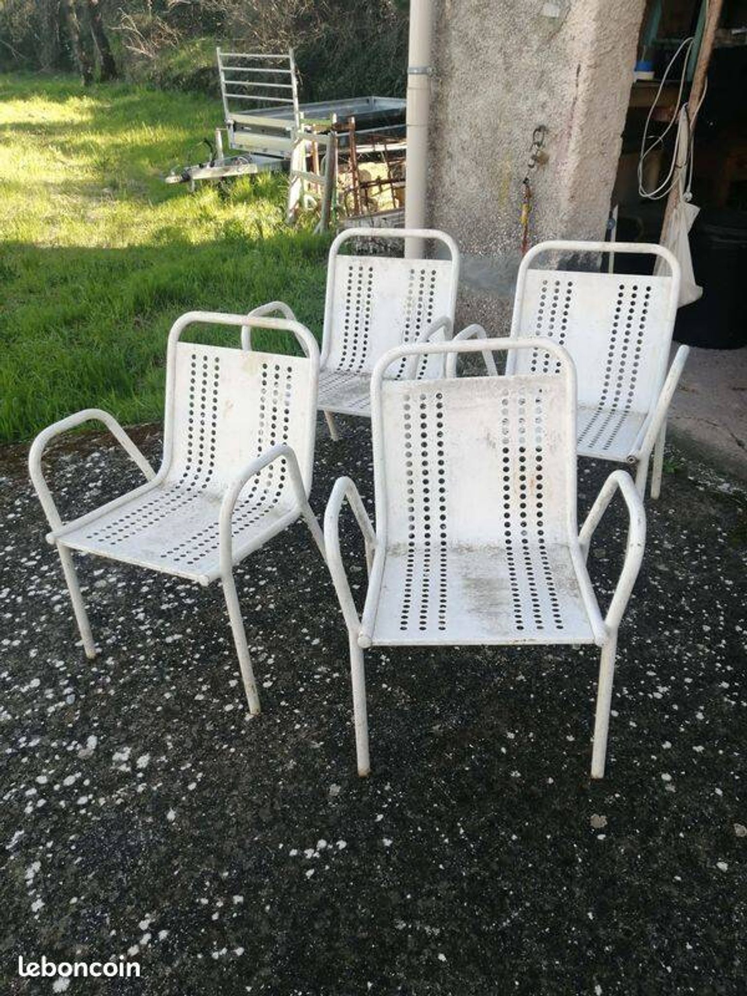 Lot de 4 Fauteuils de jardin vintage