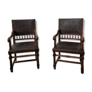 2  fauteuils henri II
