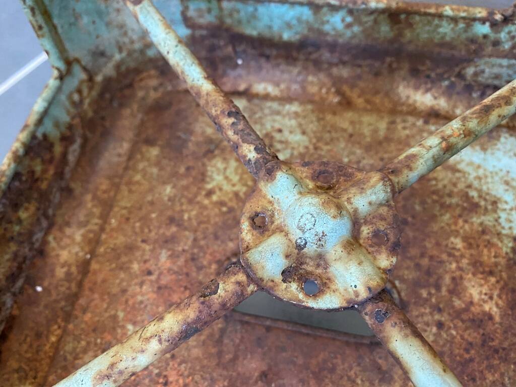 Authentic vintage industrial tolix metal stool by Xavier Pauchard 1950 n1