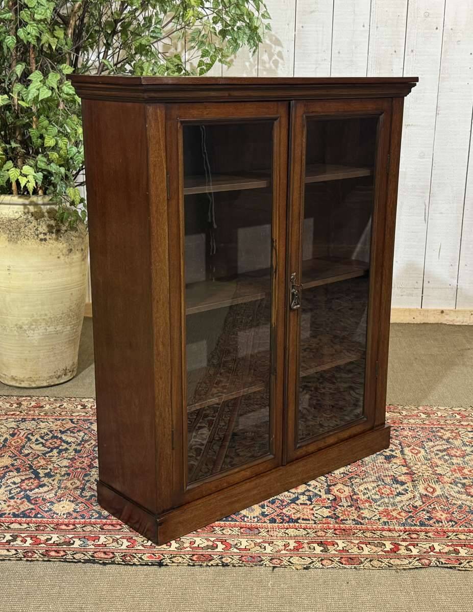 19th-century English mahogany display cabinet
