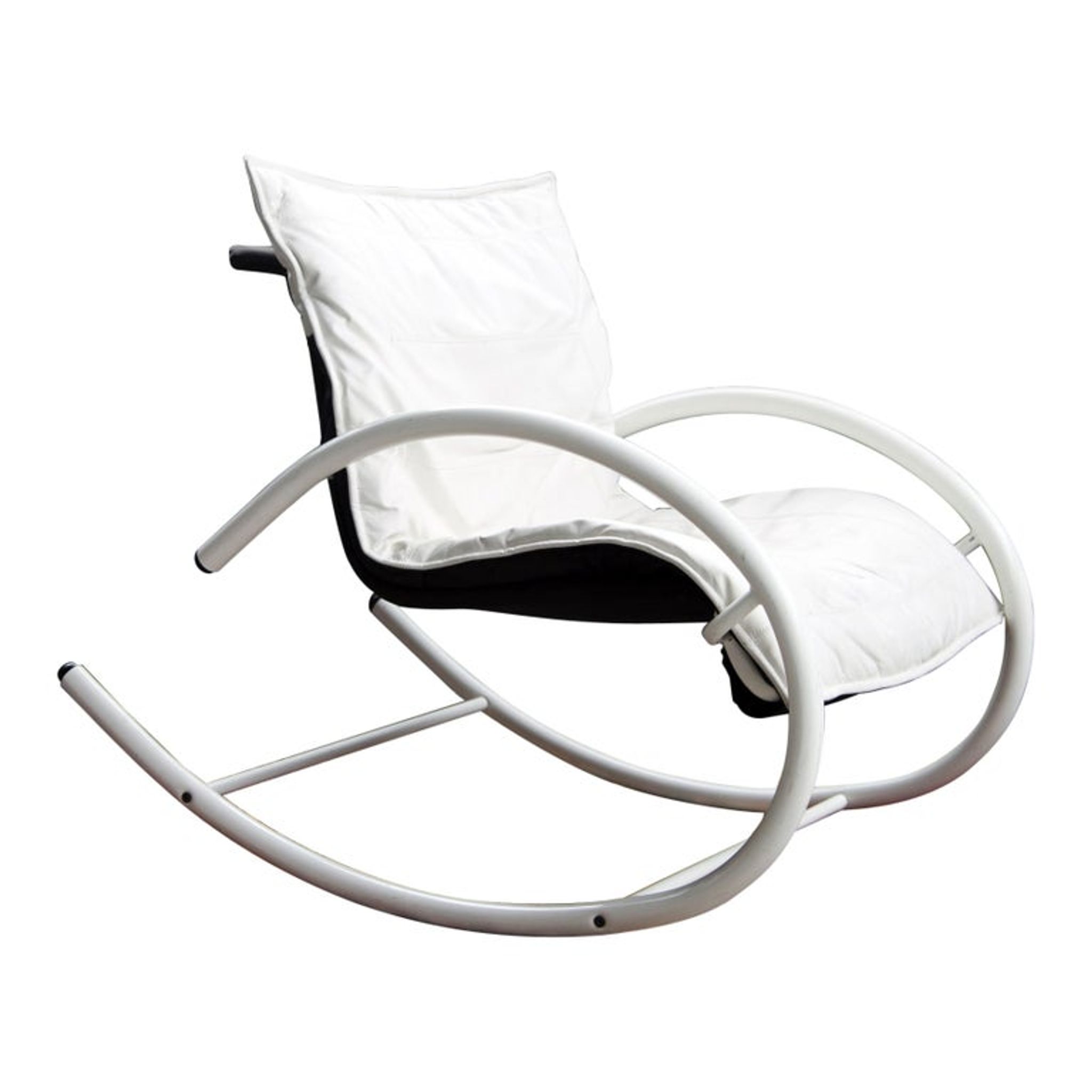 Rocking chair Memphis Ellipse leather Les Amisco with its cushion