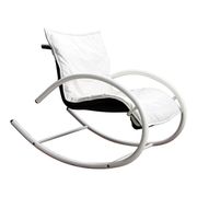 Rocking chair Memphis Ellipse leather Les Amisco with its cushion