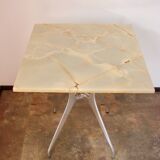 Modernist stone table from the 1970s – aluminum, vintage