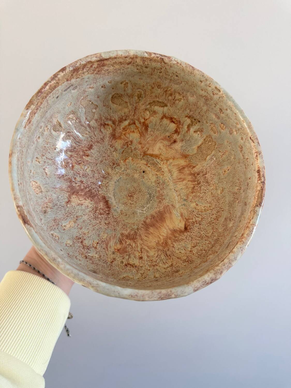 Large handmade stoneware bowl - unique piece