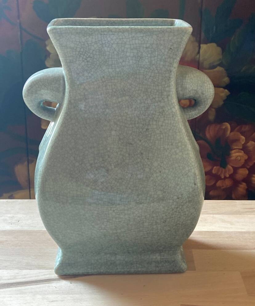 Chinese celadon cracked earthenware vase – Art Deco inspiration – 23