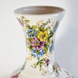 Vase forme balustre en céramique impression fleurs