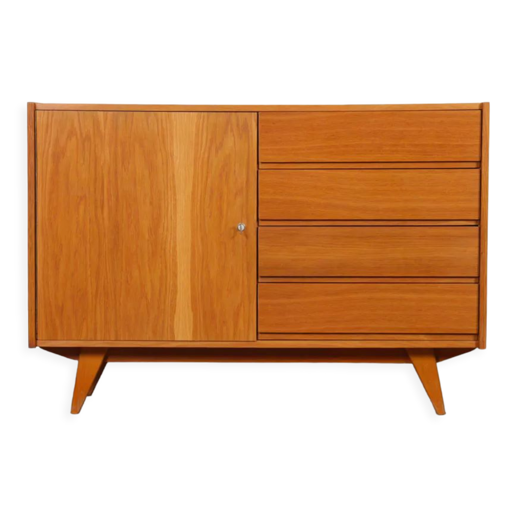 Vintage oak chest of drawers by Jiri Jiroutek model U-458 1960