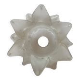 Grande Tulipe ancienne en forme de fleur "rose" - verre dépoli