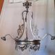 large chandelier 1900 in silvered metal