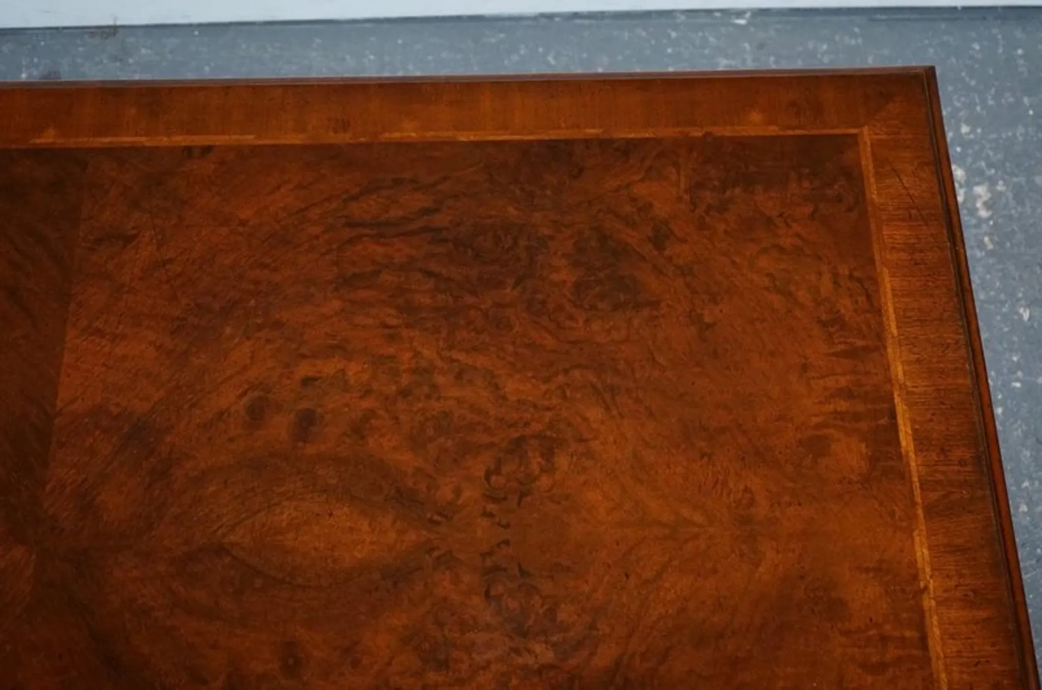 Large Georgian Coffee Table in Walnut Burr by Brights of Nettlebed London