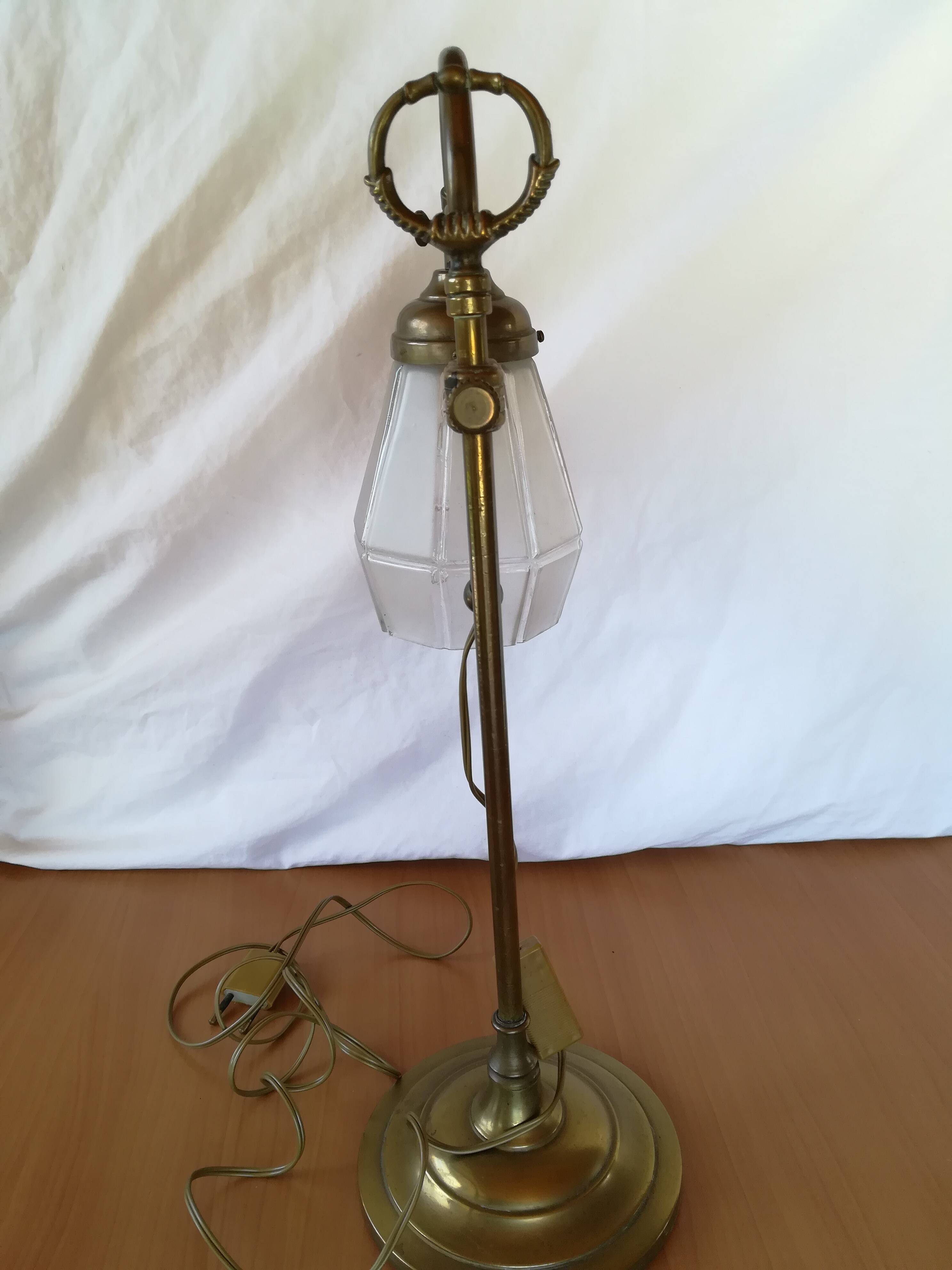Art deco brass swan neck lamp