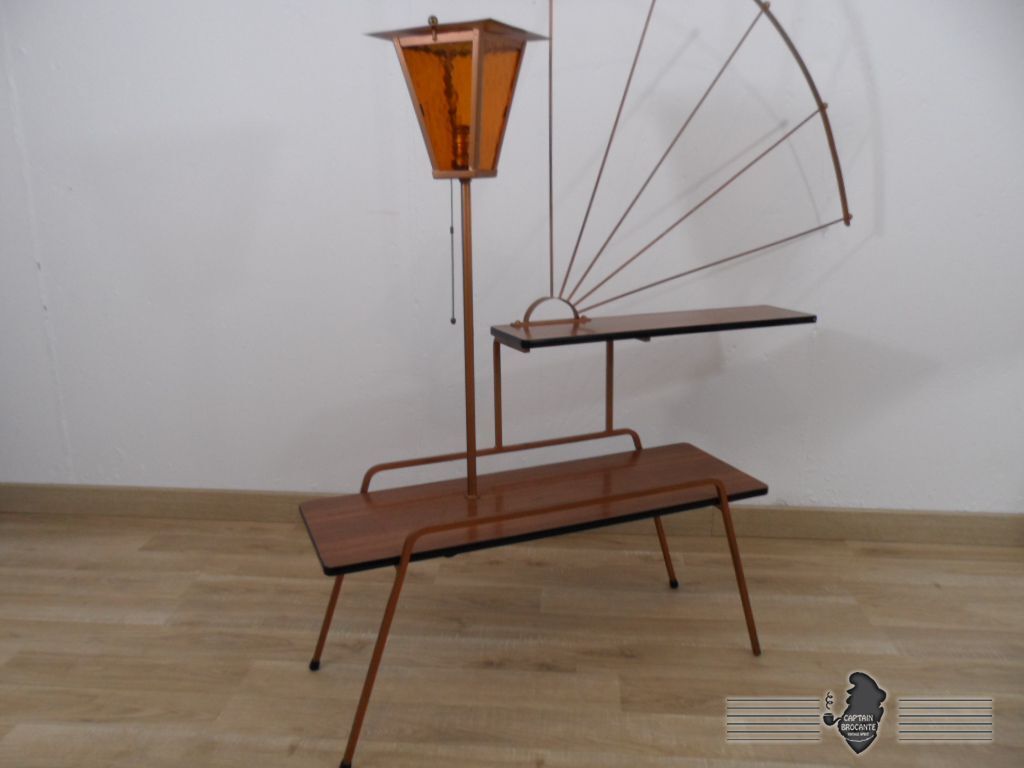 Shelf bookcase with seventies light