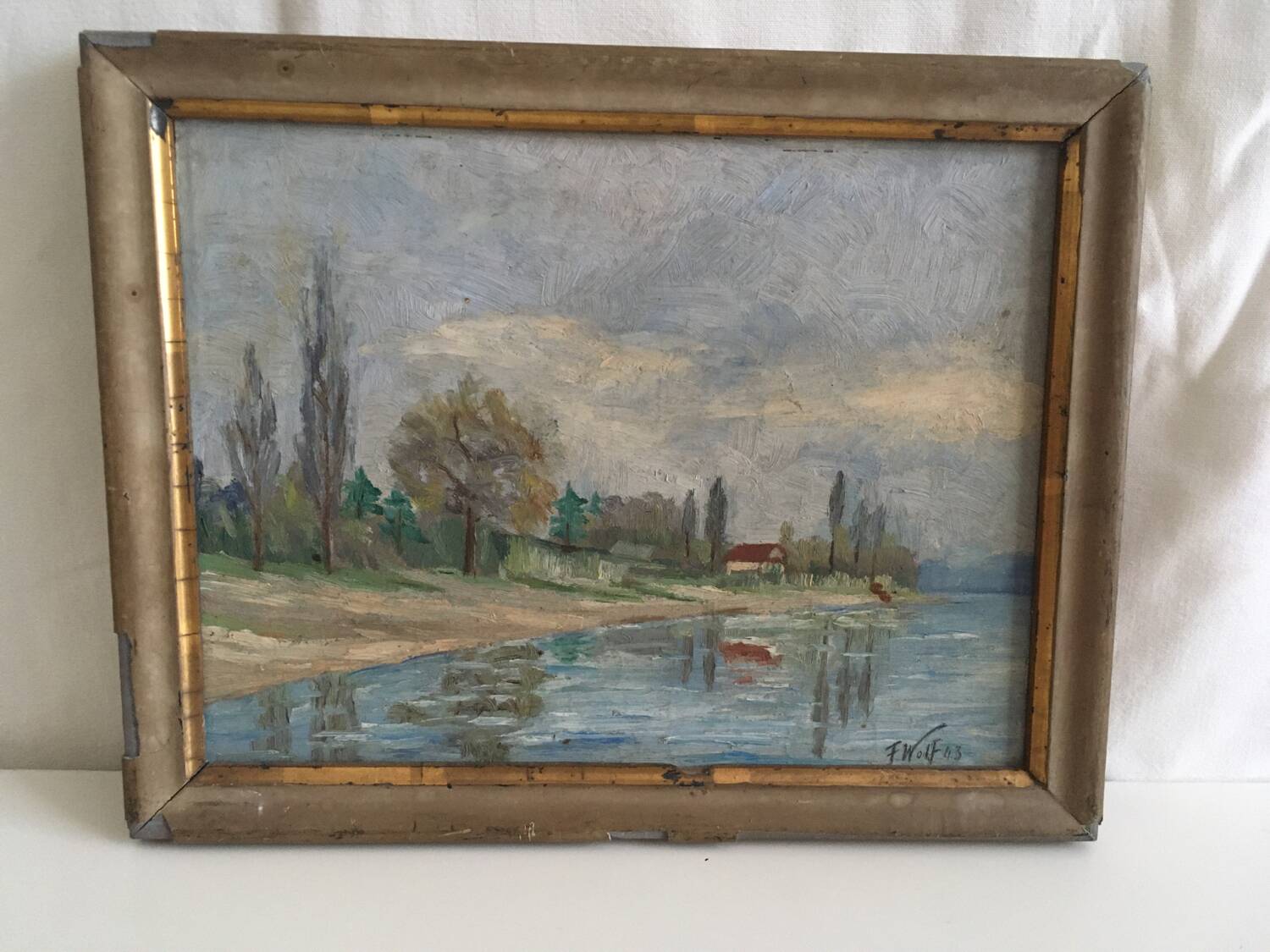 Old painting Riverside.