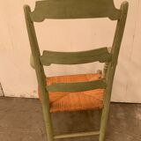 Provencal armchair in patinated beech Seat in straw XX century