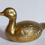 Vintage solid brass duck