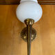 Arlus lunel wall torch light gold metal + white opaline mid-century