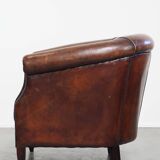 Club chair made of sheepskin leather