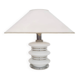 White chrome and opal table light by Leclaire and Schafer, Germany, 1970's