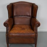 Vintage Dutch Cognac Colored Leather Club Chair