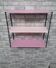 Etagere string  metal rose 2 tons montants noir. 47x49x16 t1960 70.