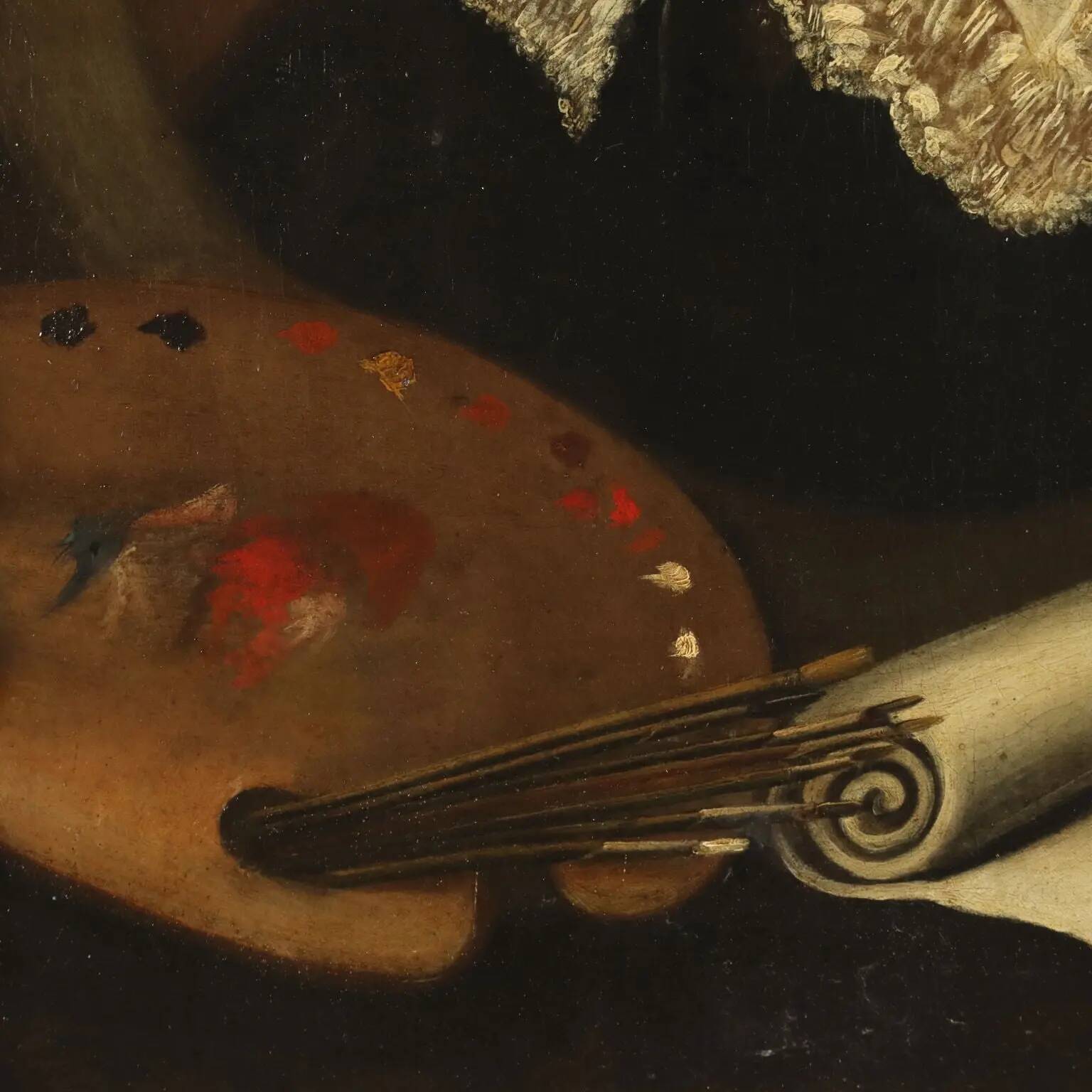 Peinture ancienne Portrait d’un peintre, huile sur toile, XVIIIe siècle