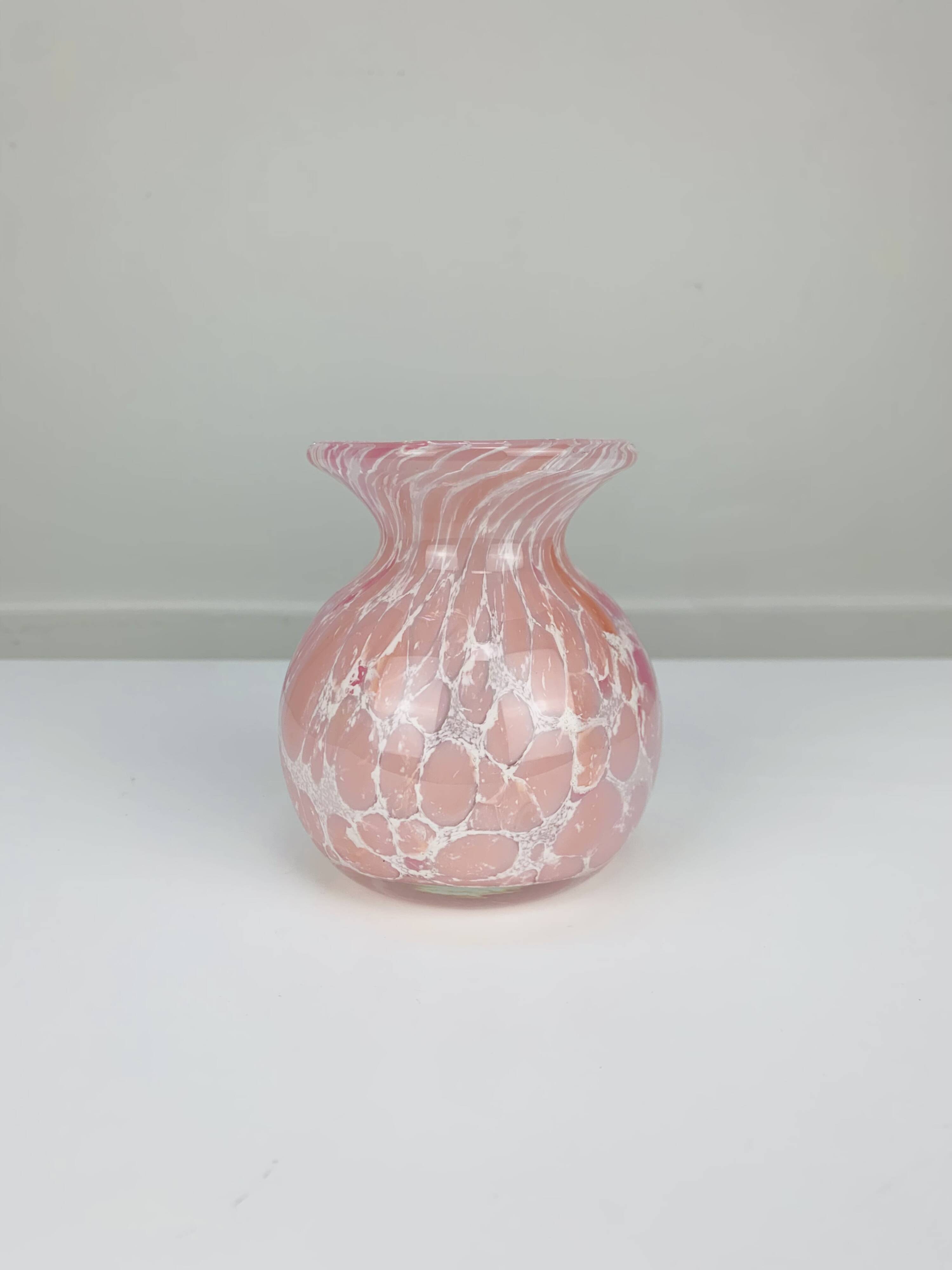 La Rochère pink blown glass vase, vintage