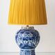 Large Royal Delft ceramic table lamp hand-painted for the 300th anniversary, 1953.
