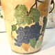 French vintage cloisonne champagne bucket with grape and vine design