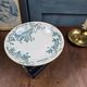 Antique compote dish Faïencerie de Lyon Marine, ironstone with blue-green decoration, 19th century.