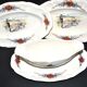 Set of 2 raviers and 1 Obernai saucière in earthenware of Sarreguemines - Décor of Loux