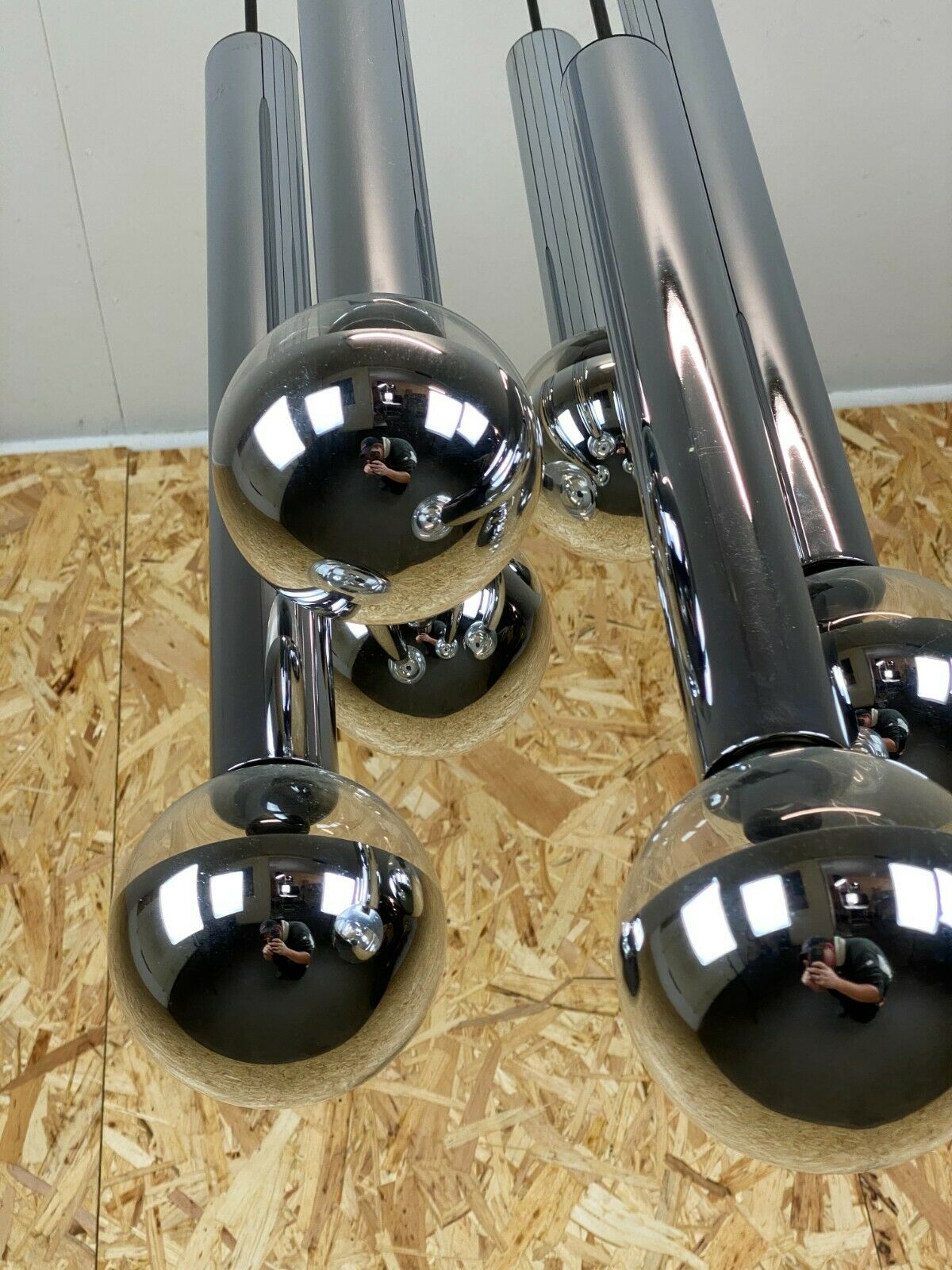 60s 70s lamp cascade lamp by Motoko Ishii for Staff Chrom 6-flame