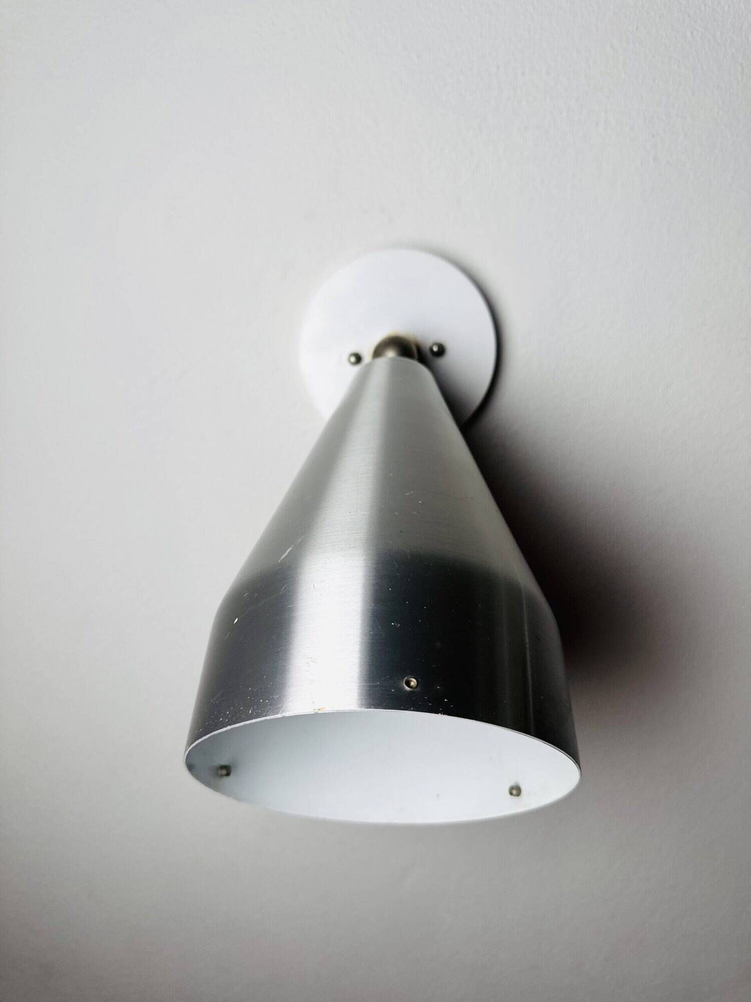 Pair Of R155 Adjustable Wall Lamps In Metallic By Raak Amsterdam, The Netherlands 1960S