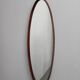 Italian mid-century oval teak wall mirror, 1980s